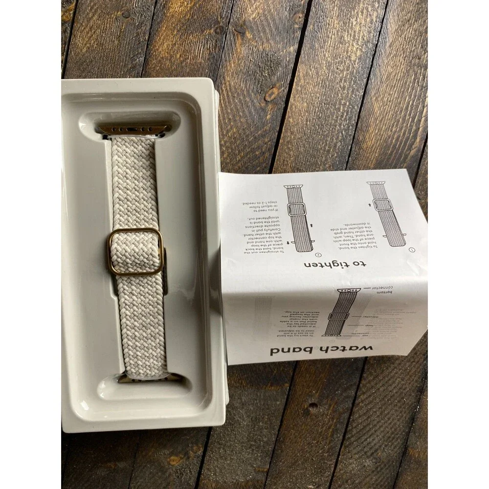 Heyday Apple Watch Knit Band Stretchy Adjustable Stone White 42- 49mm